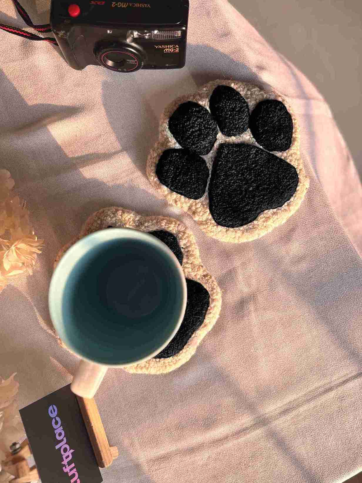 Black Paw Tufted Coasters