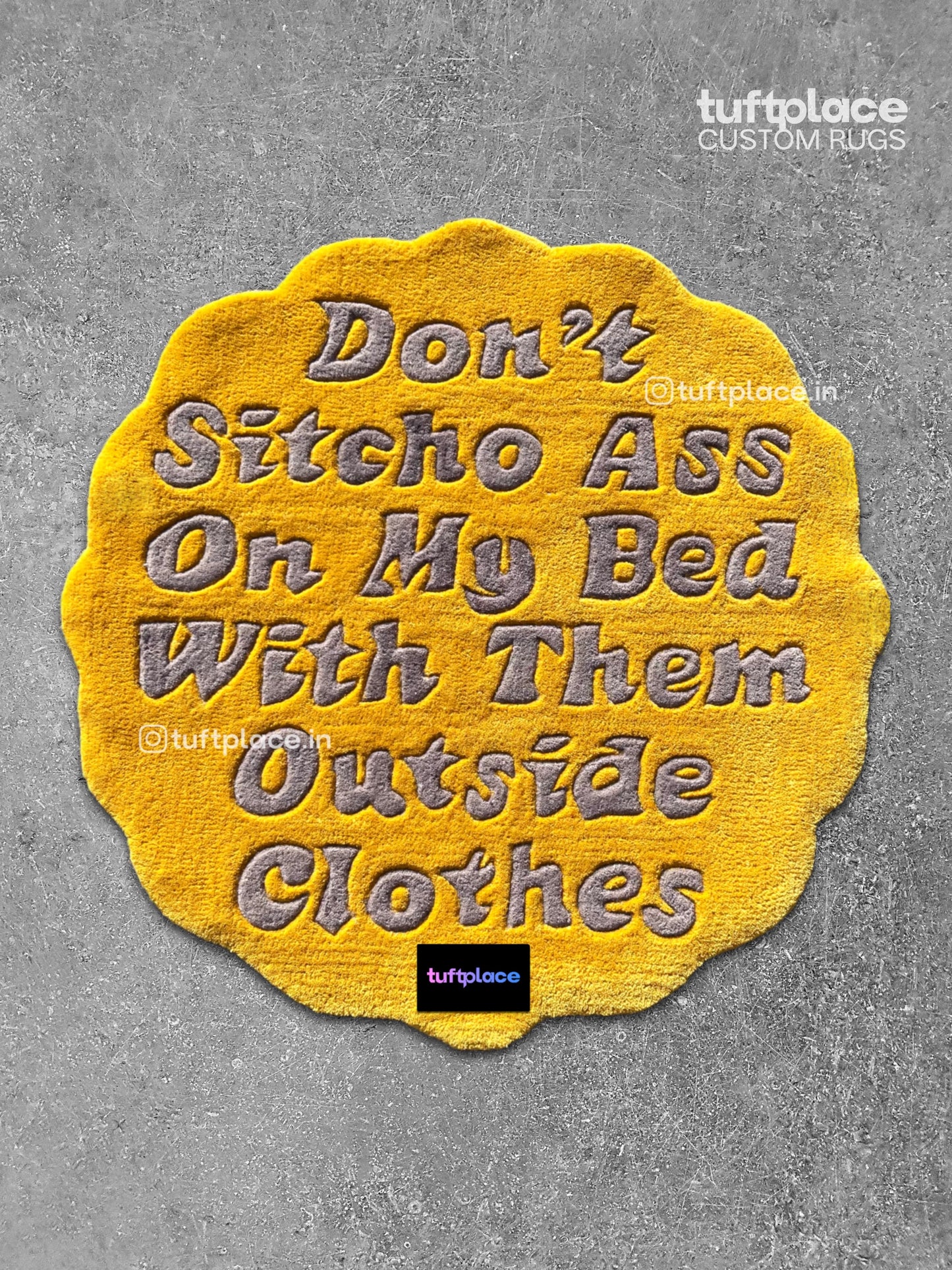 Yellow Disclaimer Custom Rug by Tuftplace