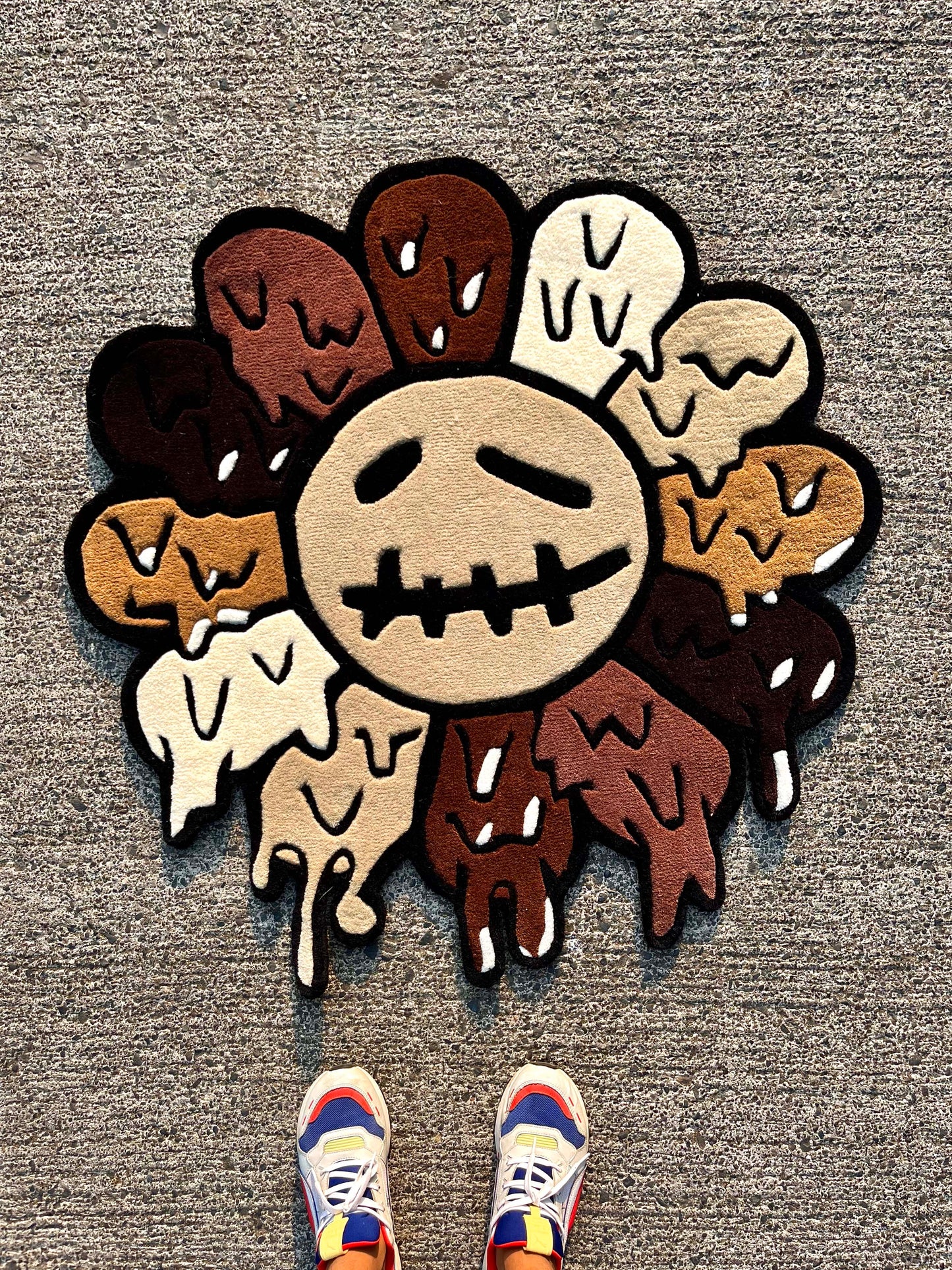 Hypebeast Flower x CJ Melting Custom Rug by Tuftplace