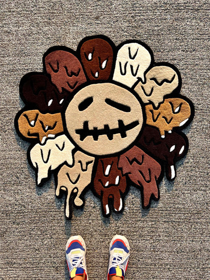 Hypebeast Flower x CJ Melting Custom Rug by Tuftplace