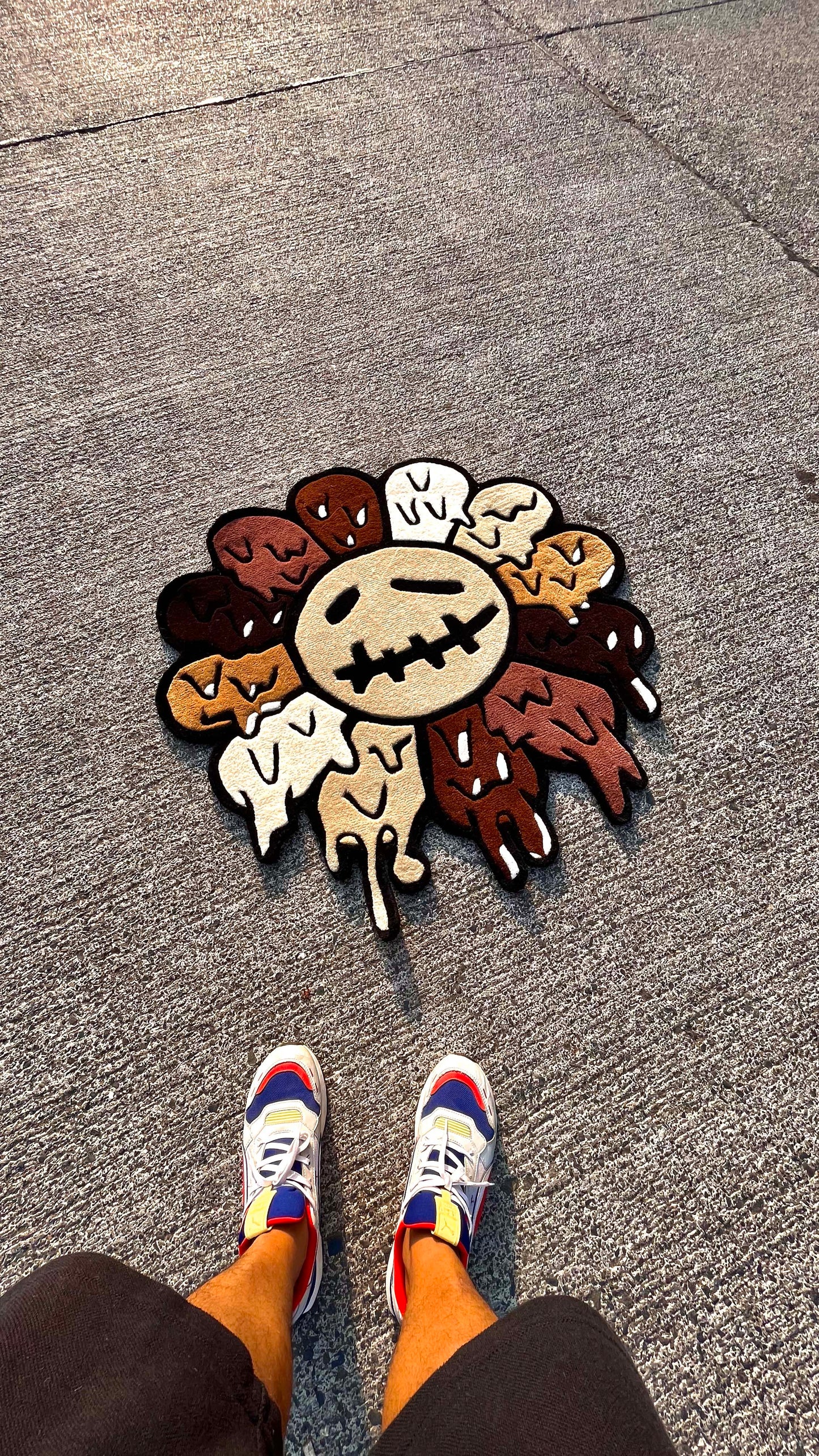 Hypebeast Flower x CJ Melting Custom Rug by Tuftplace