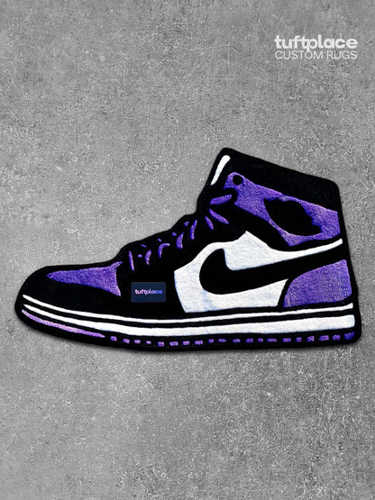 AJ1 Court Purple Sneaker Custom Rug by Tuftplace