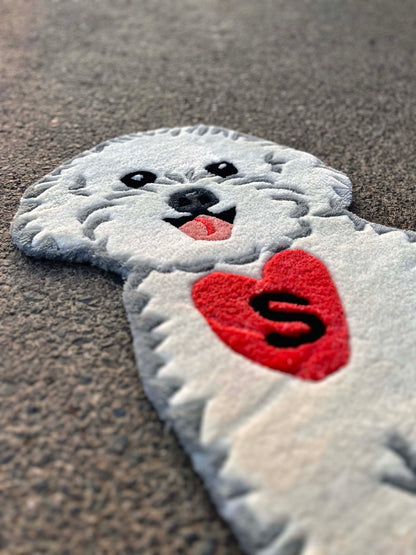 White Doggo Custom Rug by Tuftplace