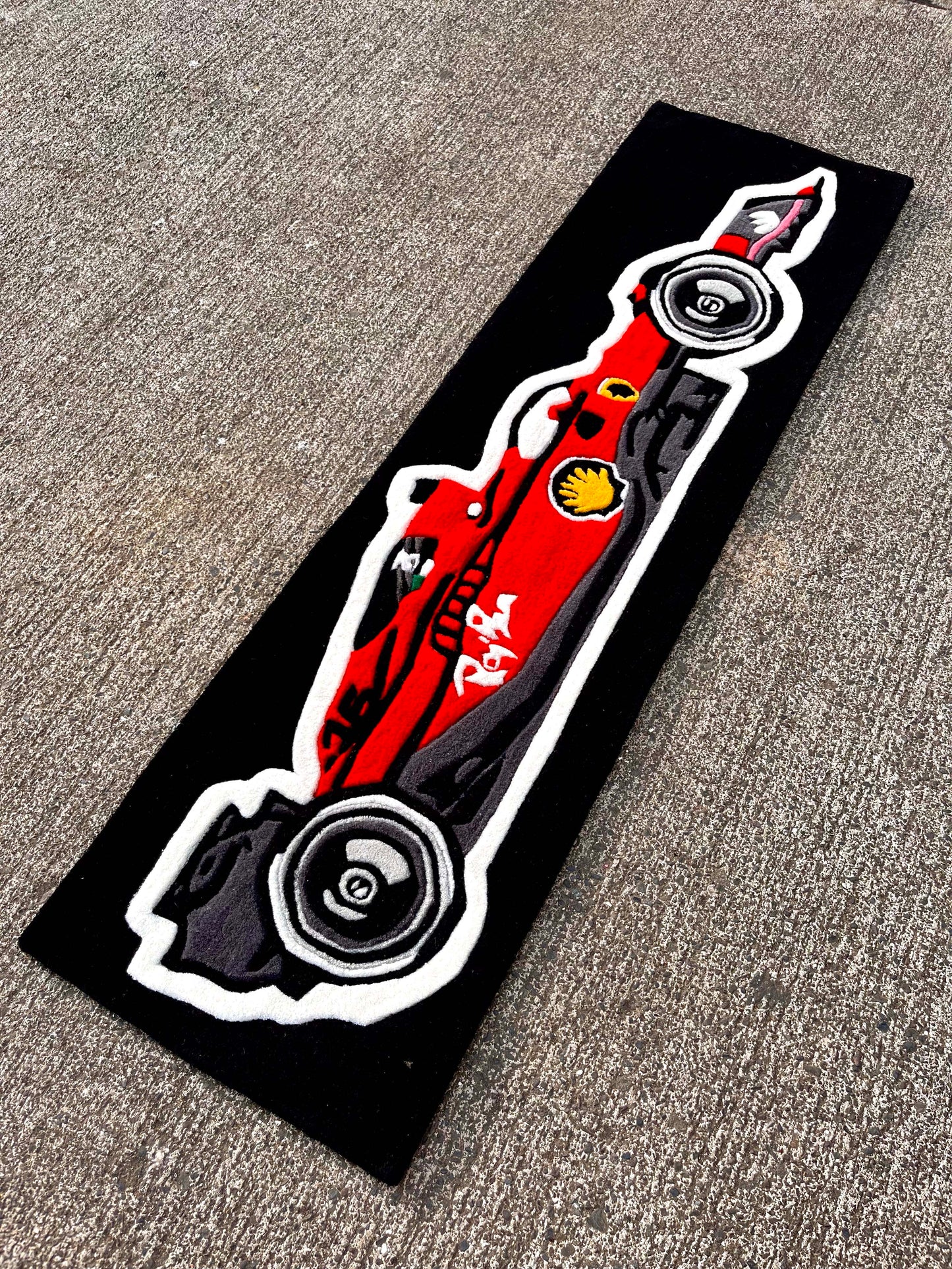 Scuderia Black Custom Rug by Tuftplace