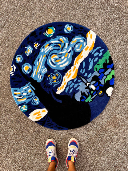 Starry Night Circle Custom Rug by Tuftplace