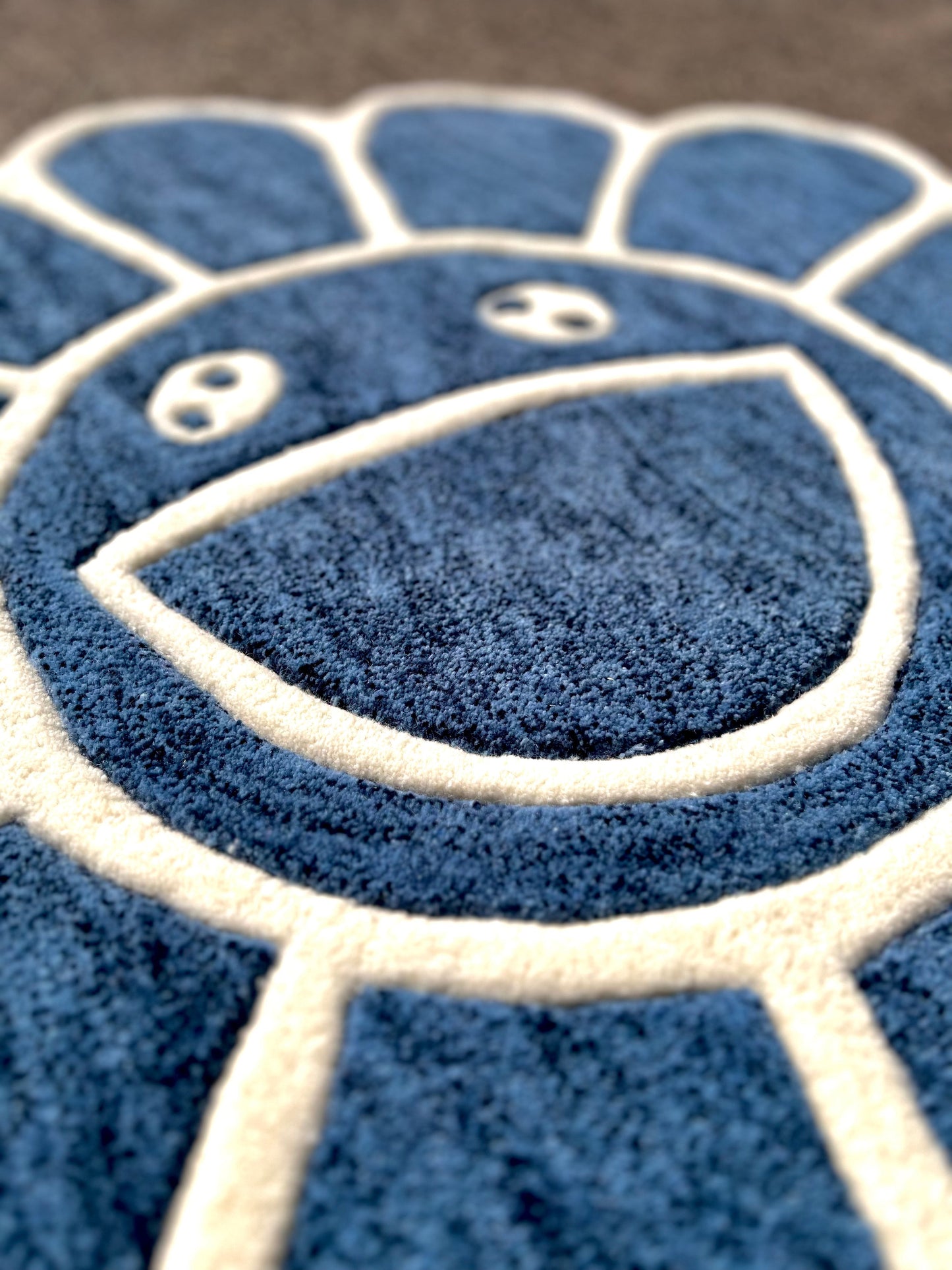 Blue Hypebeast Flower Custom Rug by Tuftplace