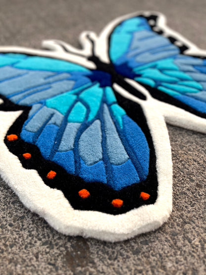 Blue Butterfly Custom Rug by Tuftplace