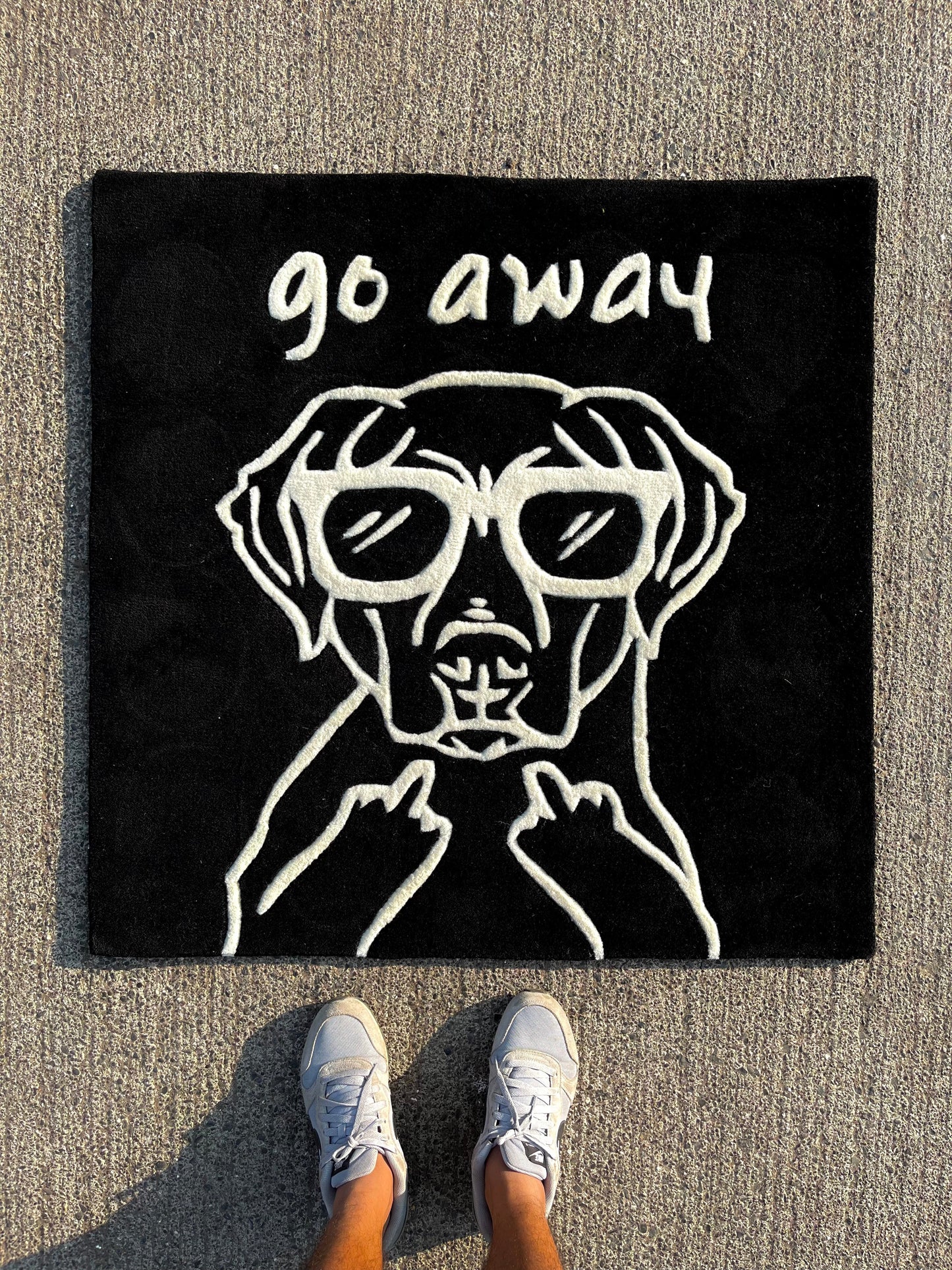 Go Away Labrador Custom Rug by Tuftplace