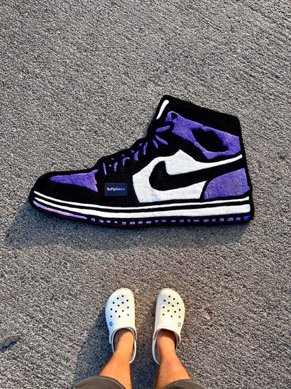 AJ1 Court Purple Sneaker Custom Rug by Tuftplace