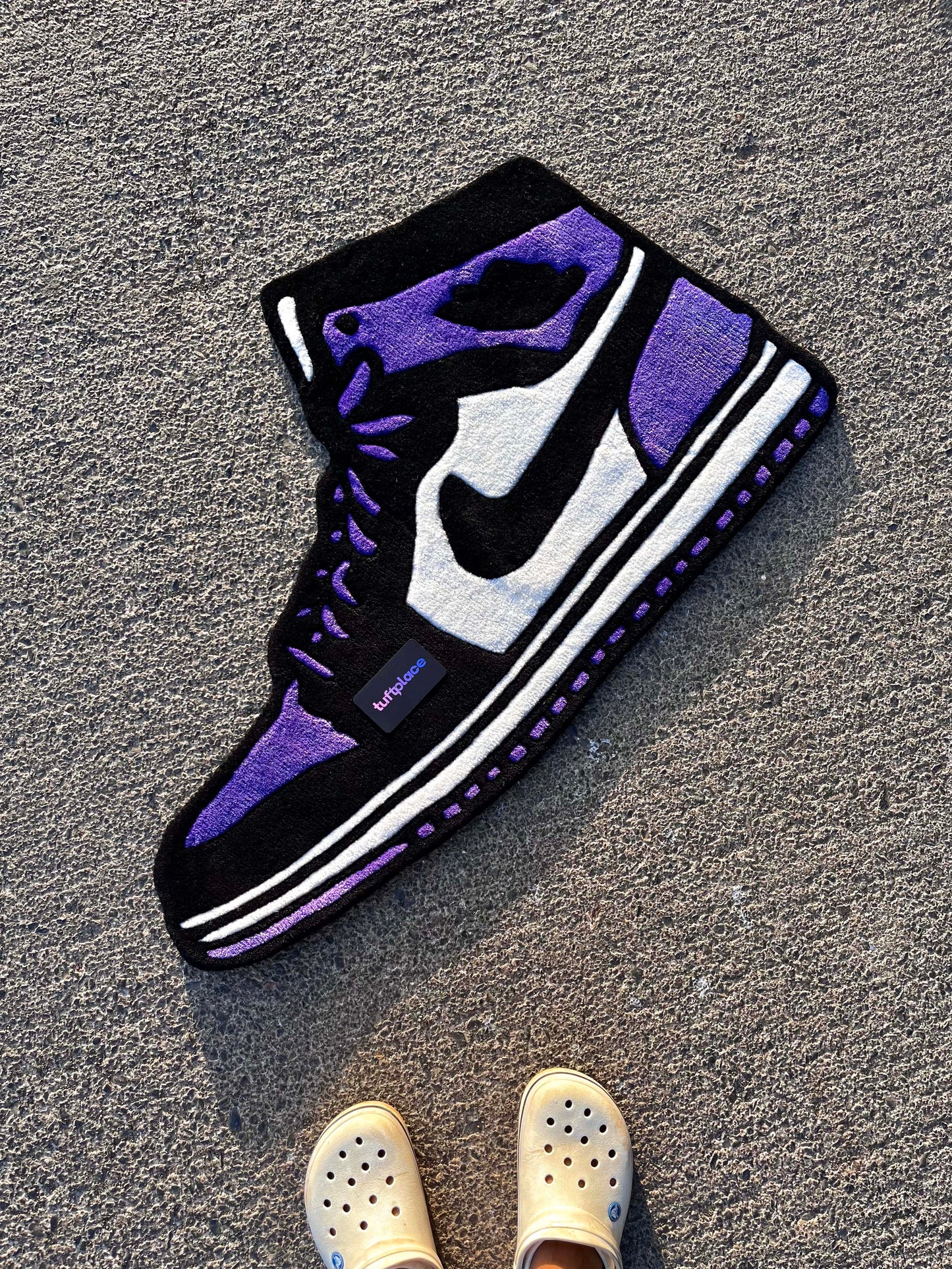 AJ1 Court Purple Sneaker Custom Rug by Tuftplace