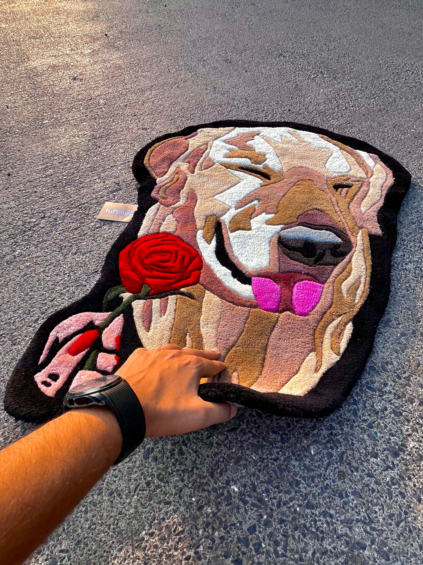 Blushing Doggo Custom Rug by Tuftplace