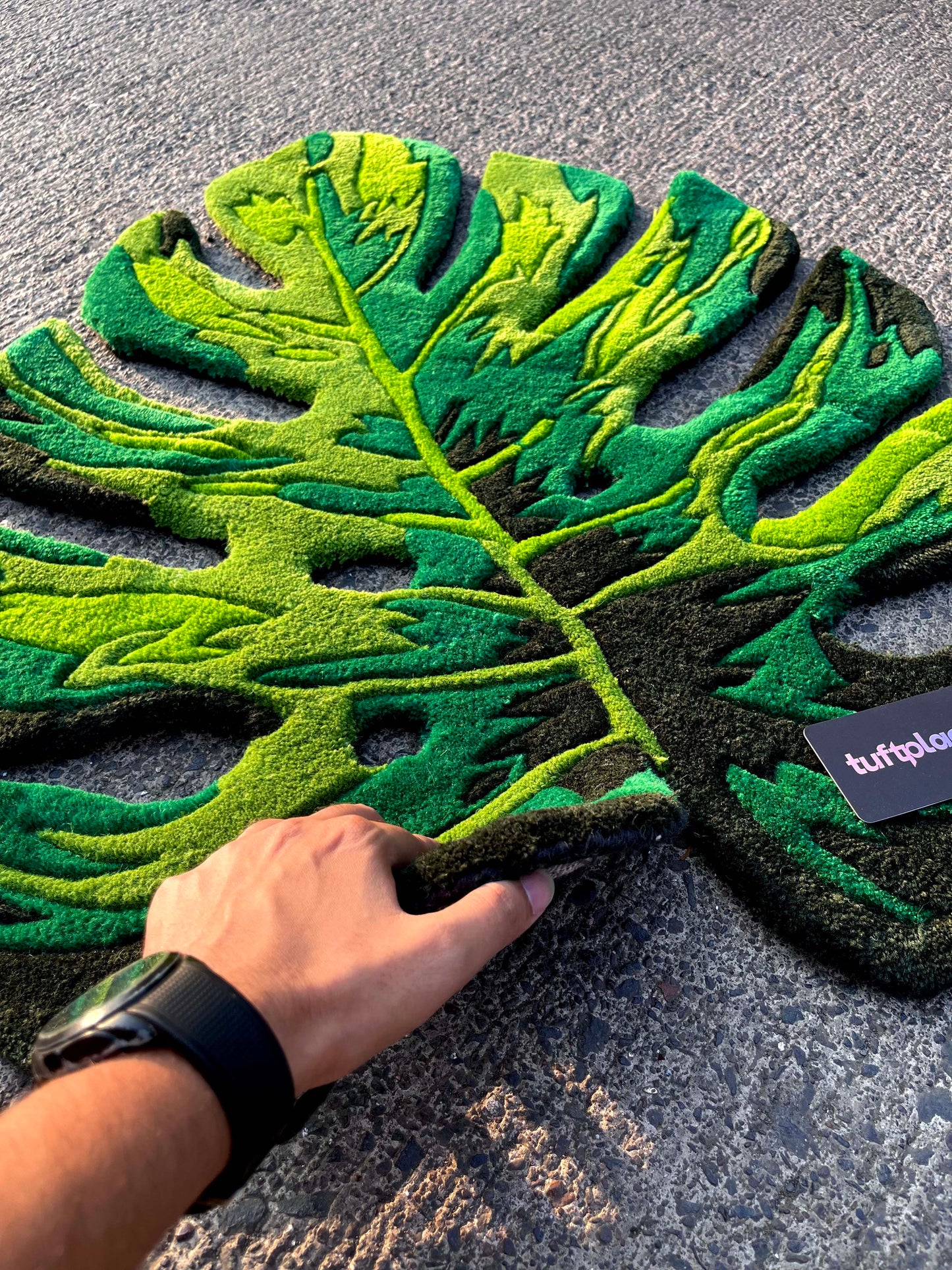 Monstera Leaf Custom Rug by Tuftplace