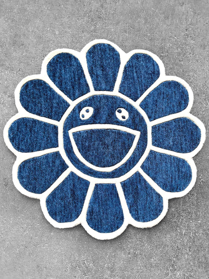 Blue Hypebeast Flower Custom Rug by Tuftplace